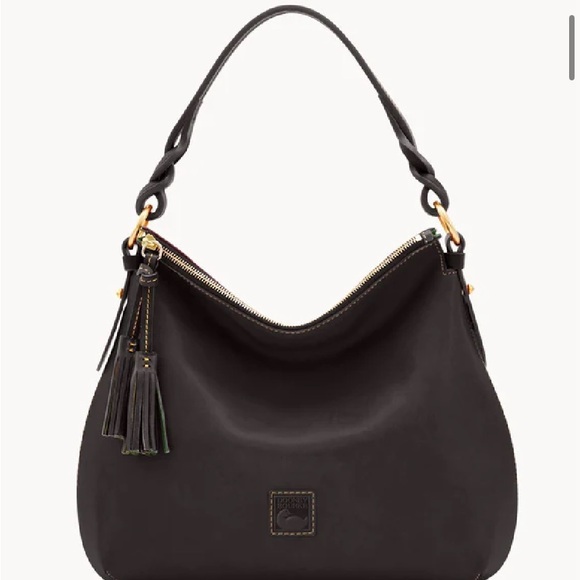 Dooney & Bourke Handbags - DOONEY & BOURKE Florentine Black Twist Strap Zipper Hobo Bag Purse